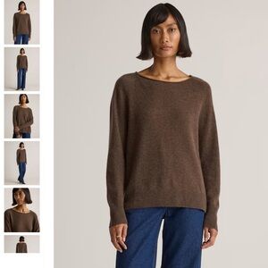 Quince Mongolian Cashmere Boatneck Sweater Brown Soft Lightweight XS